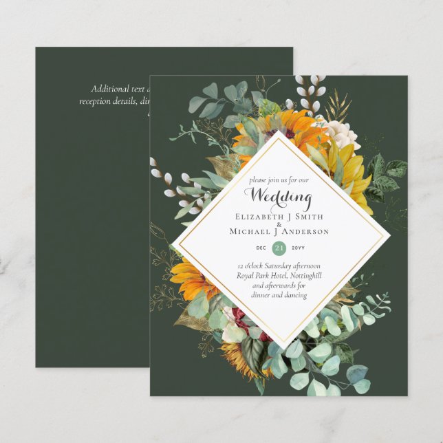Nature Lovers Wedding Foral Greenery Rustic Boho  (Front/Back)