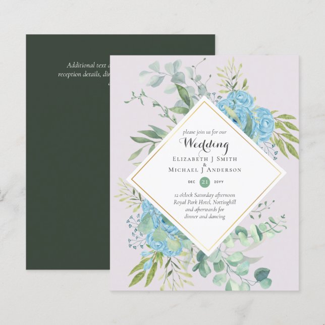 Nature Lovers Wedding Foral Greenery Rustic Boho  (Front/Back)