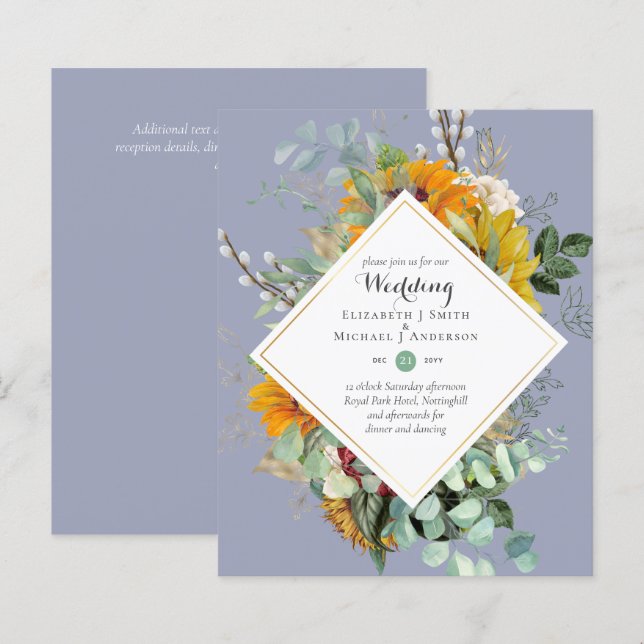 Nature Lovers Wedding Foral Greenery Rustic Boho  (Front/Back)