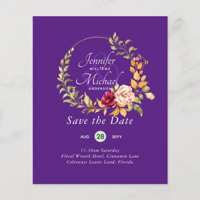 Nature Lovers Wedding Foral Greenery Rustic Boho  (Front)