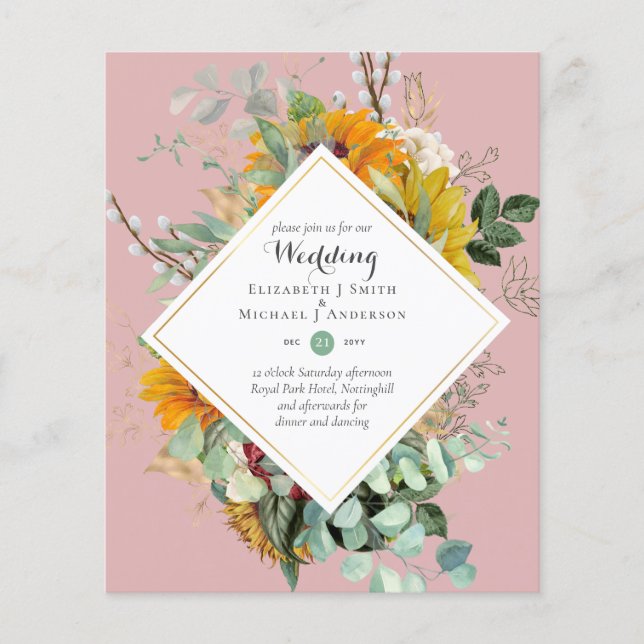 Nature Lovers Wedding Foral Greenery Rustic Boho  Flyer (Front)