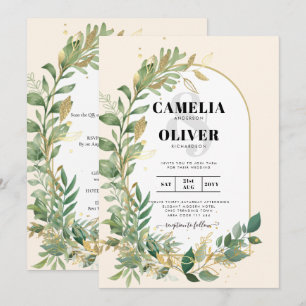 Nature Lovers Wedding Foral Greenery Rustic Boho  Invitation