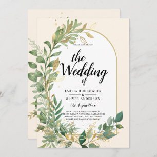 Nature Lovers Wedding Foral Greenery Rustic Boho  Invitation