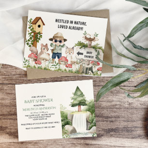Nature Loving Baby Animals Baby Shower Invitation