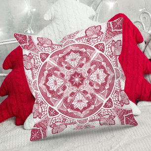 Nature Mandala Christmas Bird Choose Your Colour Cushion