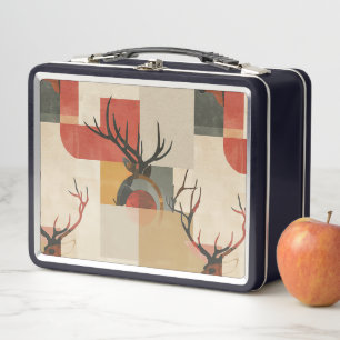 Nature Meets Modern Art Metal Lunch Box