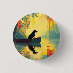 Nature Minimalist Black Labrador Canoe 3 Cm Round Badge