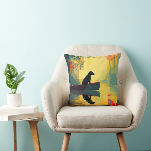 Nature Minimalist Black Labrador Canoe Cushion (Chair)