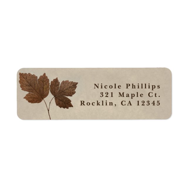 Nature Minimalist Fall Leaves Elegant Invitation (Front)