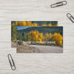 nature mountain aspen fall landscape custom business card
