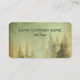 nature mountain misty pine trees moss green business card