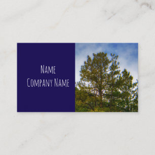 nature mountain pine trees on dark blue custom business card