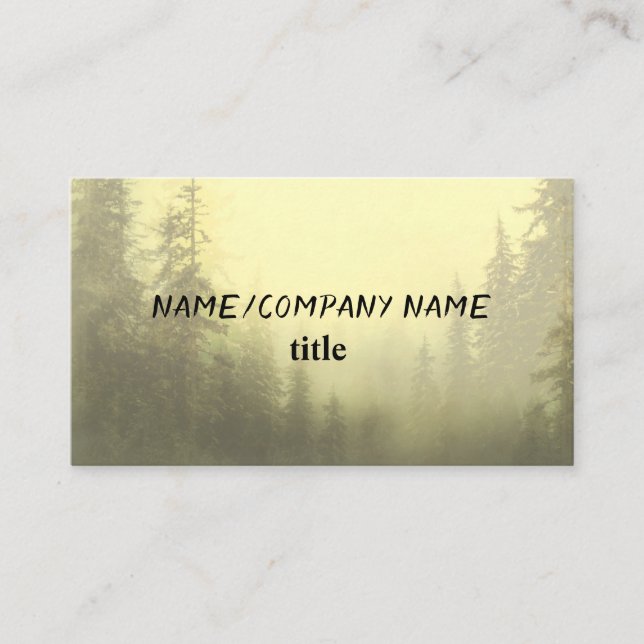 nature mountain pine trees photo art business card (Front)