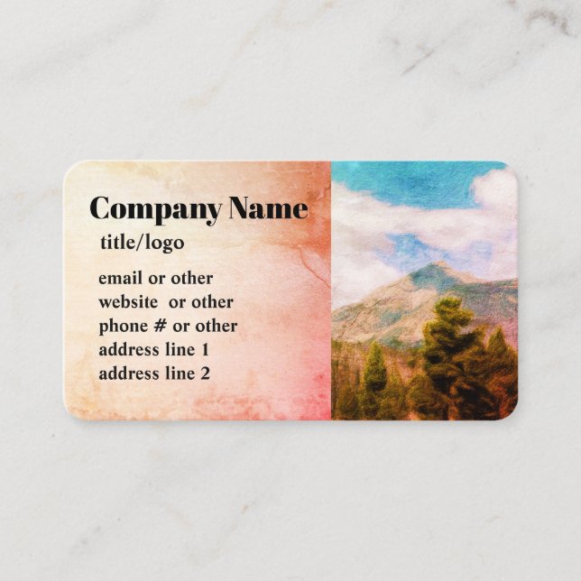 nature mountain pines landscape art custom   business card (Front)