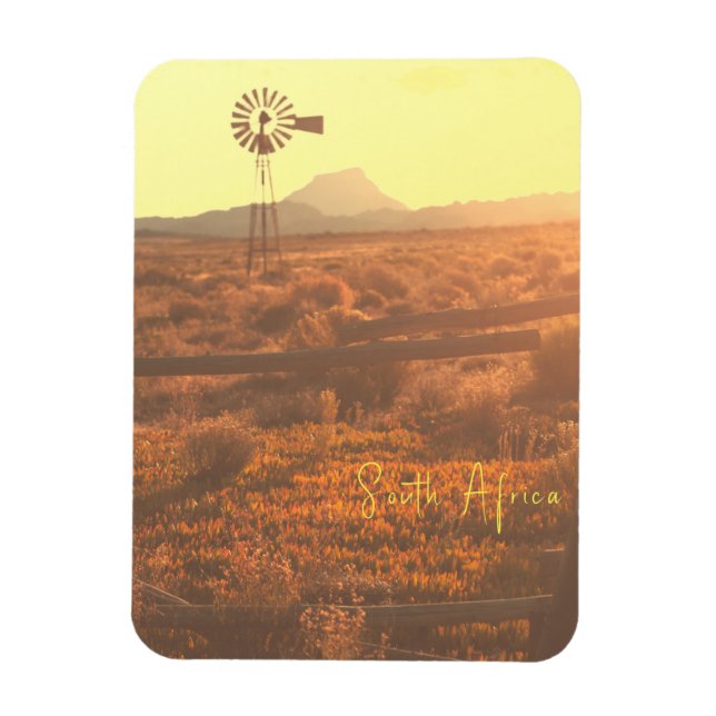Nature Mountain South Africa ZA Wind Pump Magnet (Vertical)