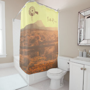 Nature Mountain South Africa ZA Wind Pump Shower Curtain