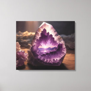 Nature Mountain Sunrise Crystal Amethyst Canvas Print