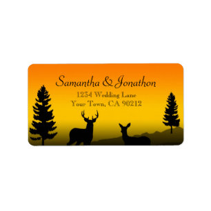 Nature Mountain Sunset Orange Custom Label