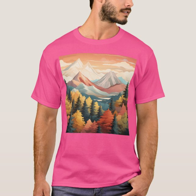 Nature Mountains Pattern Active T-Shirt (Front)