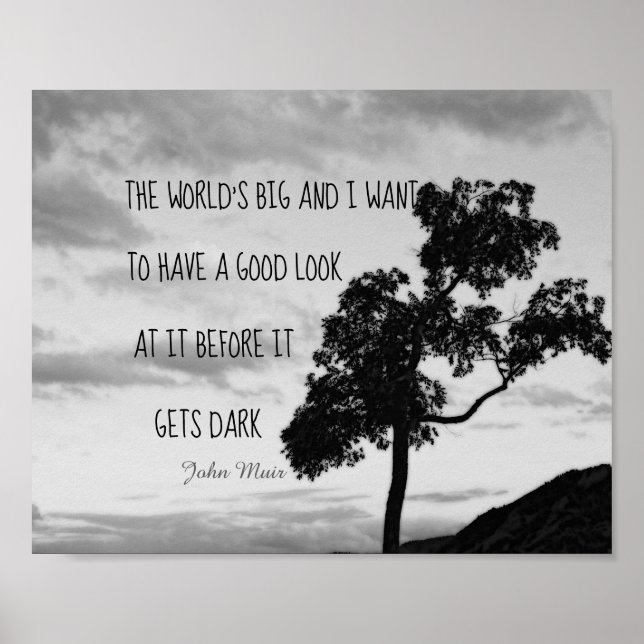 nature Muir quote poster photography wall art (Front)