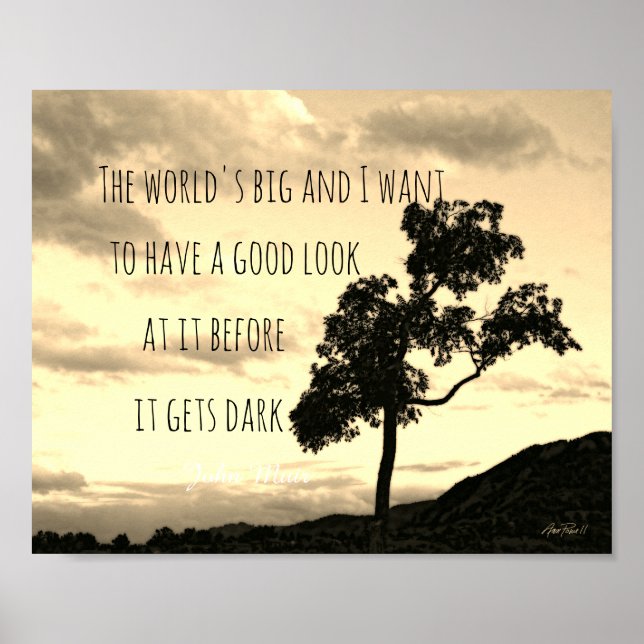 nature Muir quote poster sepia toned (Front)