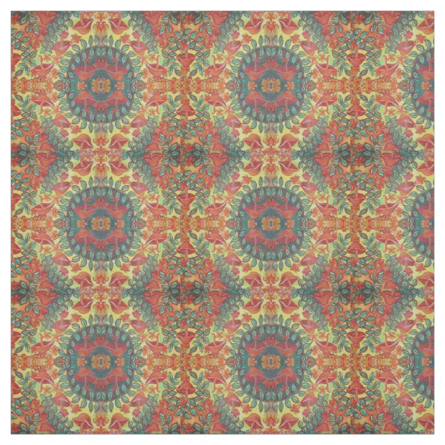 nature mushroom pattern fabric (Swatch)