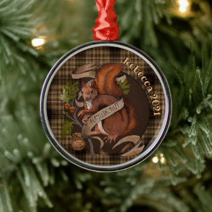 Nature Nut Squirrel Custom Name Ornament