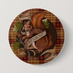 Nature Nut Squirrel Round 7.5 Cm Round Badge