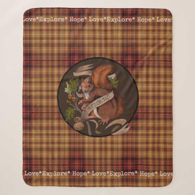 Nature Nut Squirrel  Sherpa Blanket (Front)