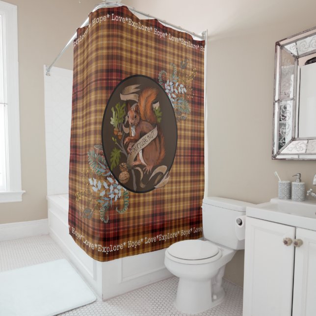Nature Nut Squirrel   Shower Curtain (In Situ)