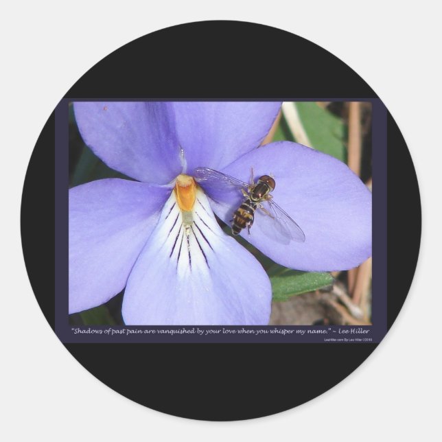 Nature Of  Love Birds-Foot Violet Classic Round Sticker (Front)