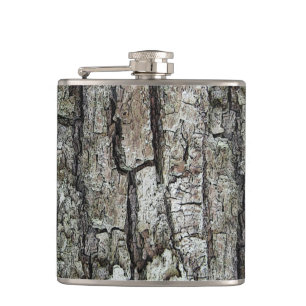 Nature Old Pine Bark Hip Flask