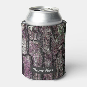 Nature Old Pine Bark Purple with any Name Can Cooler