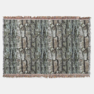 Nature Old Pine Bark Rustic Throw Blanket