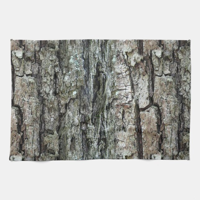 Nature Old Pine Bark Tea Towel (Horizontal)