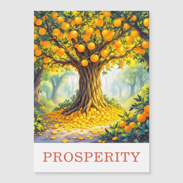 Nature Orange Tree Money Prosperity Magnetic Card (Front)
