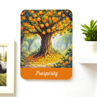 Nature Orange Tree Wealth Abundance Prosperity Magnet