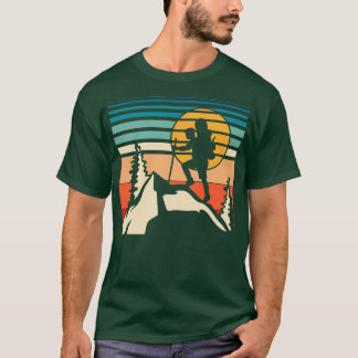 Nature Outdoor Hike Sunset Mountain Hiker Retro Hi T-Shirt