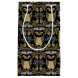 Nature Owl Folk Art Small Gift Bag