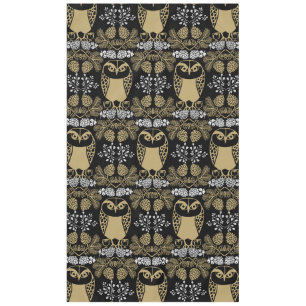 Nature Owl Folk Art Tablecloth