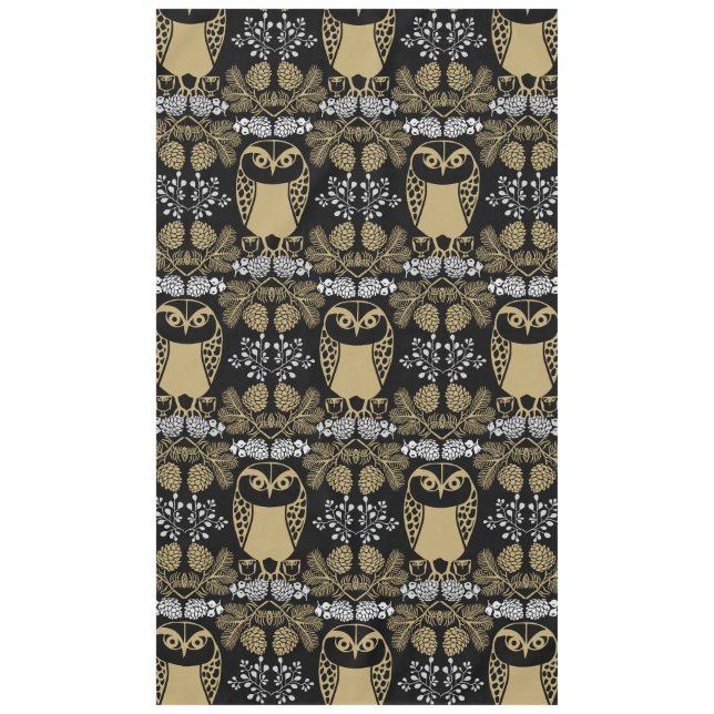 Nature Owl Folk Art Tablecloth (Front)