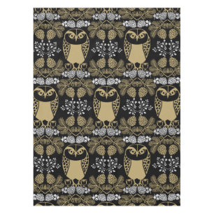 Nature Owl Folk Art Tablecloth