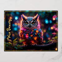 Nature Owl Forest Bird Neon Lovely Trees Feathers