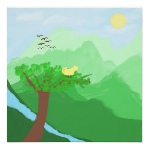 Nature painted with acrylic colours art poster