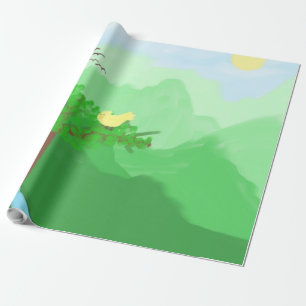 Nature painted with acrylic colours art wrapping paper