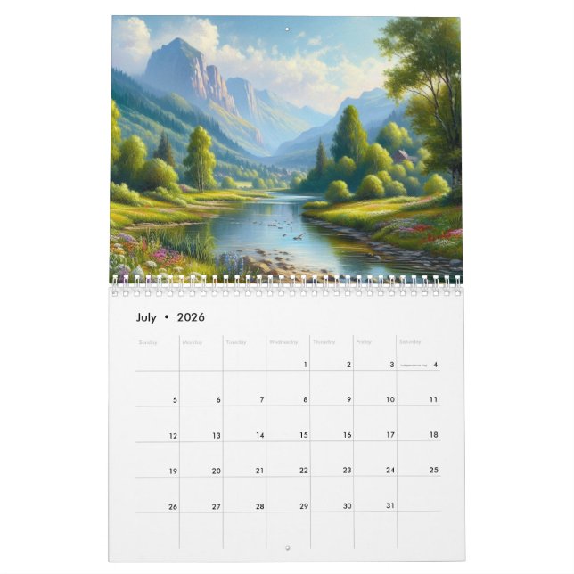 Nature Painting Calendar (Jul 2026)