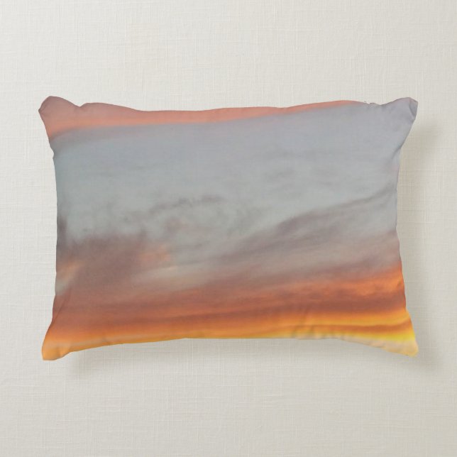 Nature Pastel Evening Sunset Sky Decorative Cushion (Front)