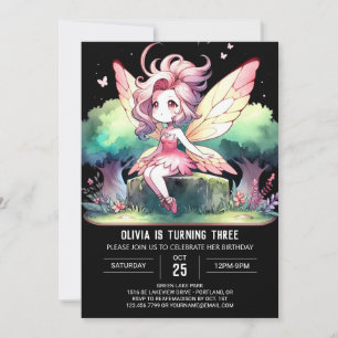 Nature Pastel Fairy Birthday Invitation