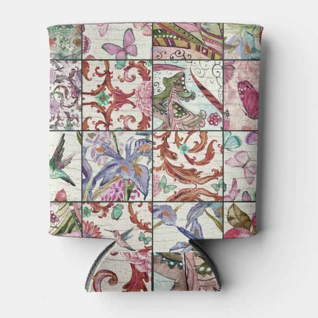 Nature Patchwork: Chic Seamless Background Can Cooler (Front)