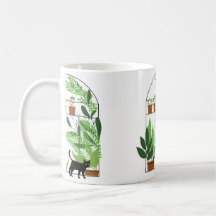 Nature pattern, greenhouse, gardening. Fence, flow Coffee Mug